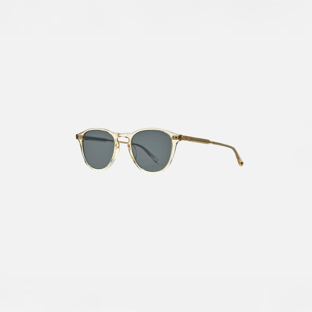 Garrett Leight Hampton Sun Sunglasses in Pure Glass, side view.