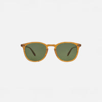 Garrett Leight Kinney Sun Sunglasses in Butterscotch, front view.