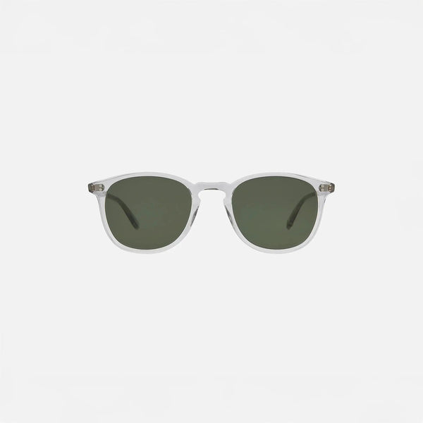 Garrett Leight Kinney Sun Sunglasses in Light Light Grey, front view. | light light grey
