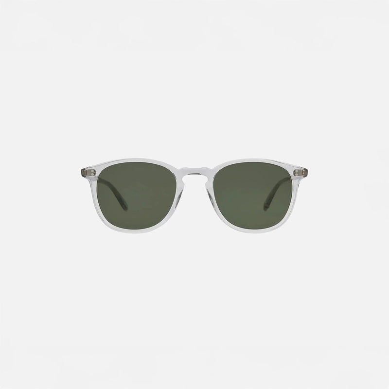 Garrett Leight Kinney Sun Sunglasses in Light Light Grey, front view. | light light grey
