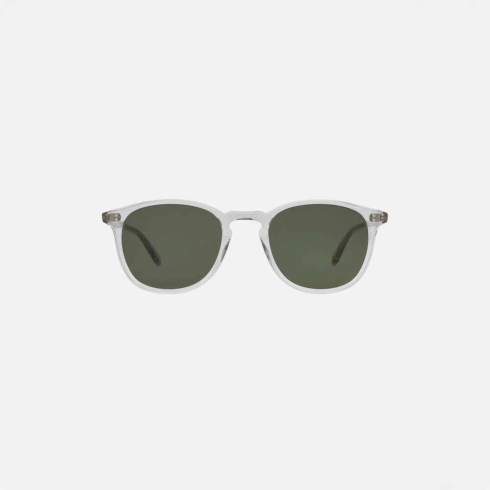 Garrett Leight Kinney Sun Sunglasses in Light Light Grey, front view.