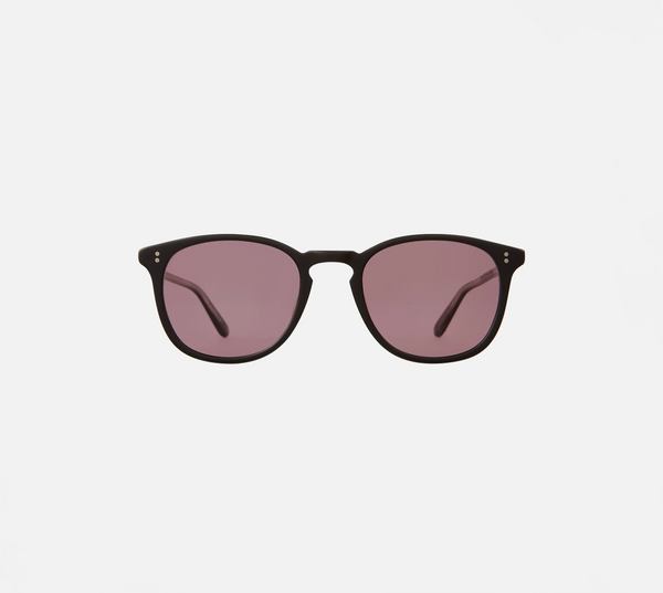 Garrett Leight Kinney Sun Sunglasses in Matte Black, front view.