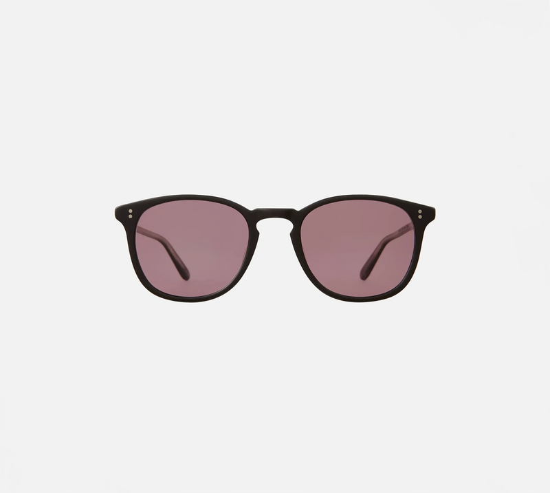 Garrett Leight Kinney Sun Sunglasses in Matte Black, front view. | matte black