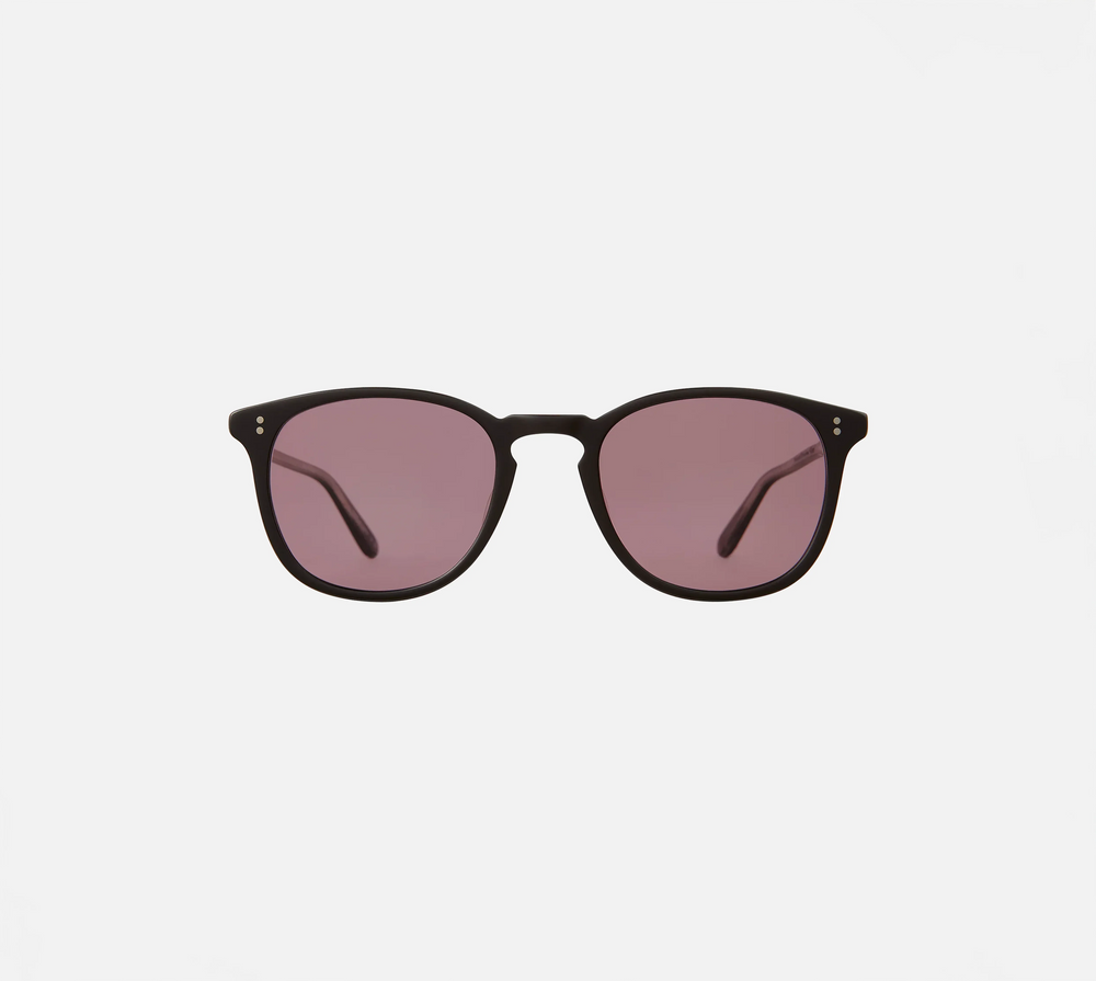 Garrett Leight Kinney Sun Sunglasses in Matte Black, front view.
