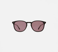 Garrett Leight Kinney Sun Sunglasses in Matte Black, front view.