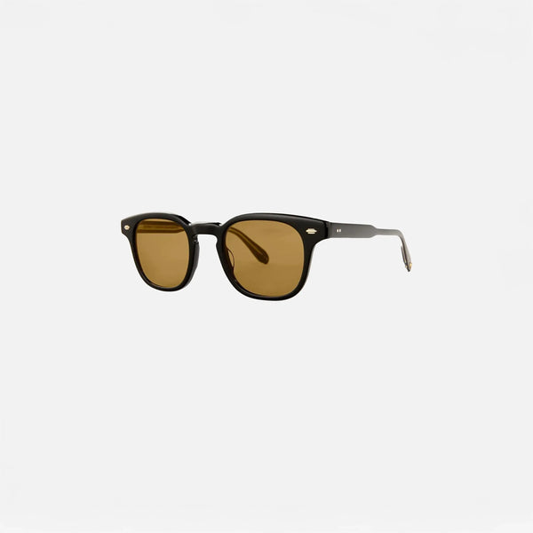 Garrett Leight Sherwood Sun Sunglasses in Black, side view.