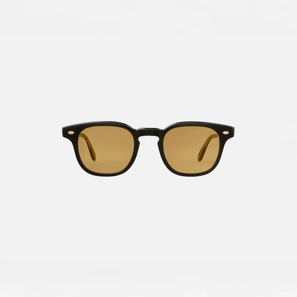 Garrett Leight Sherwood Sun Sunglasses in Black, front view.