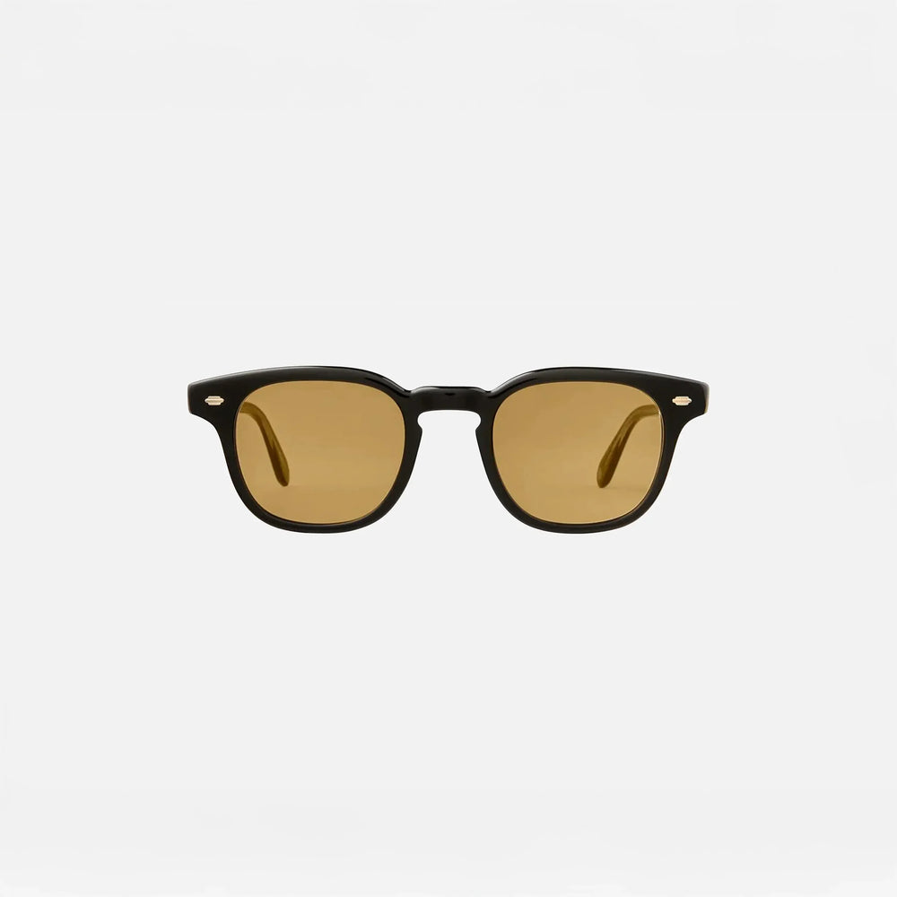Garrett Leight Sherwood Sun Sunglasses in Black, front view.