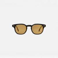 Garrett Leight Sherwood Sun Sunglasses in Black, front view.