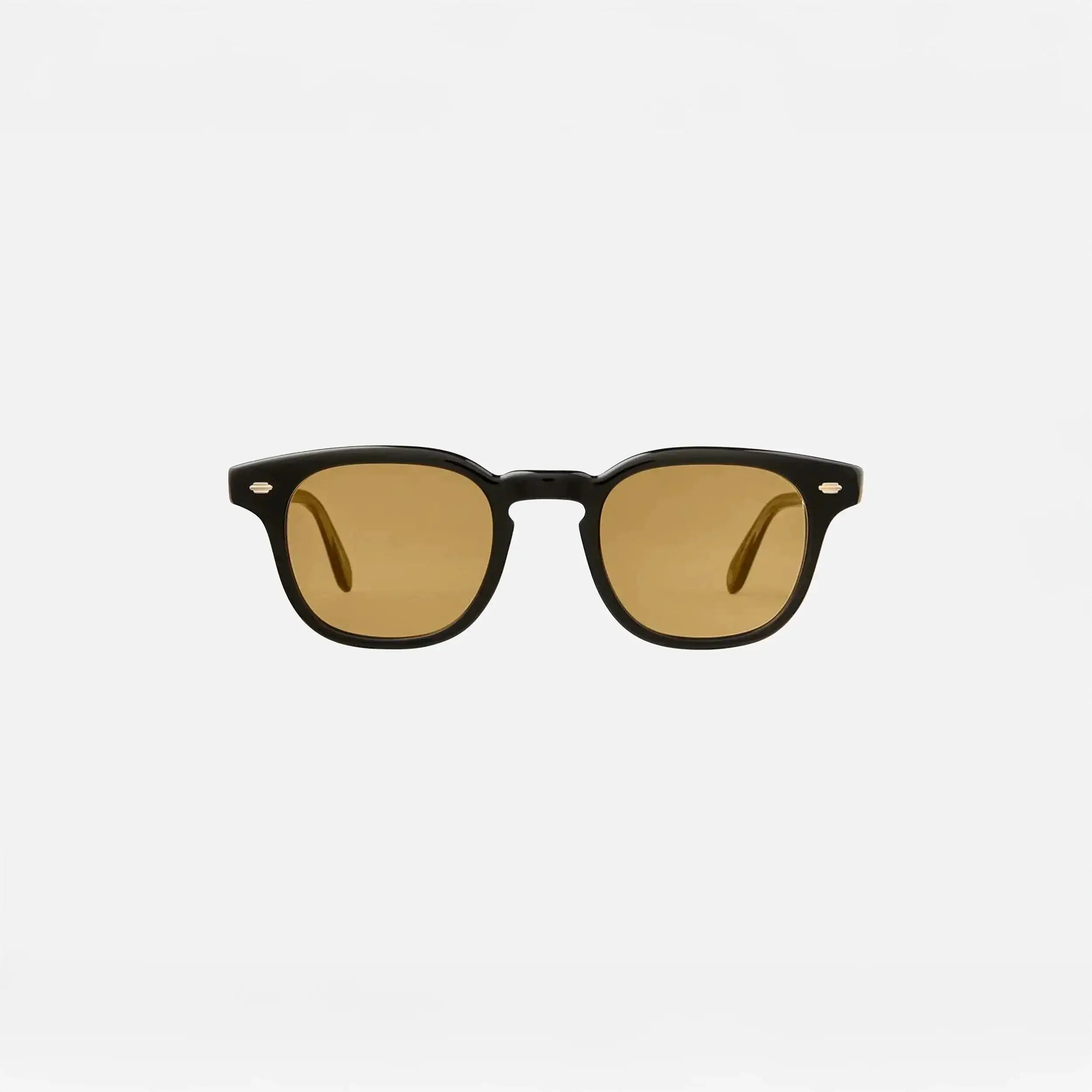 Garrett Leight Sherwood Sun Sunglasses in Black, front view.|black