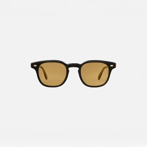 Garrett Leight Sherwood Sun Sunglasses in Black, front view.|black
