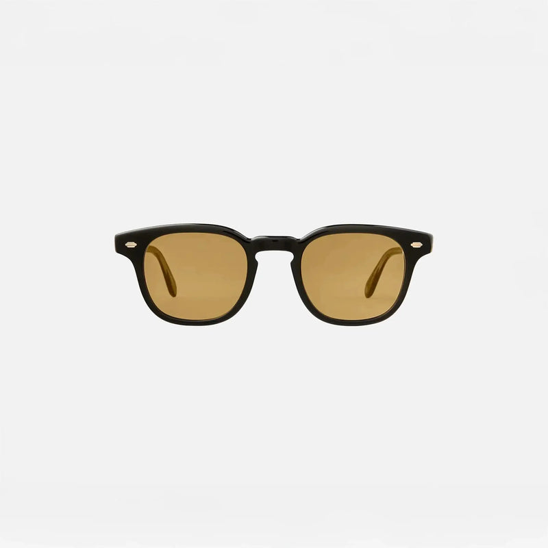 Garrett Leight Sherwood Sun Sunglasses in Black, front view.|black