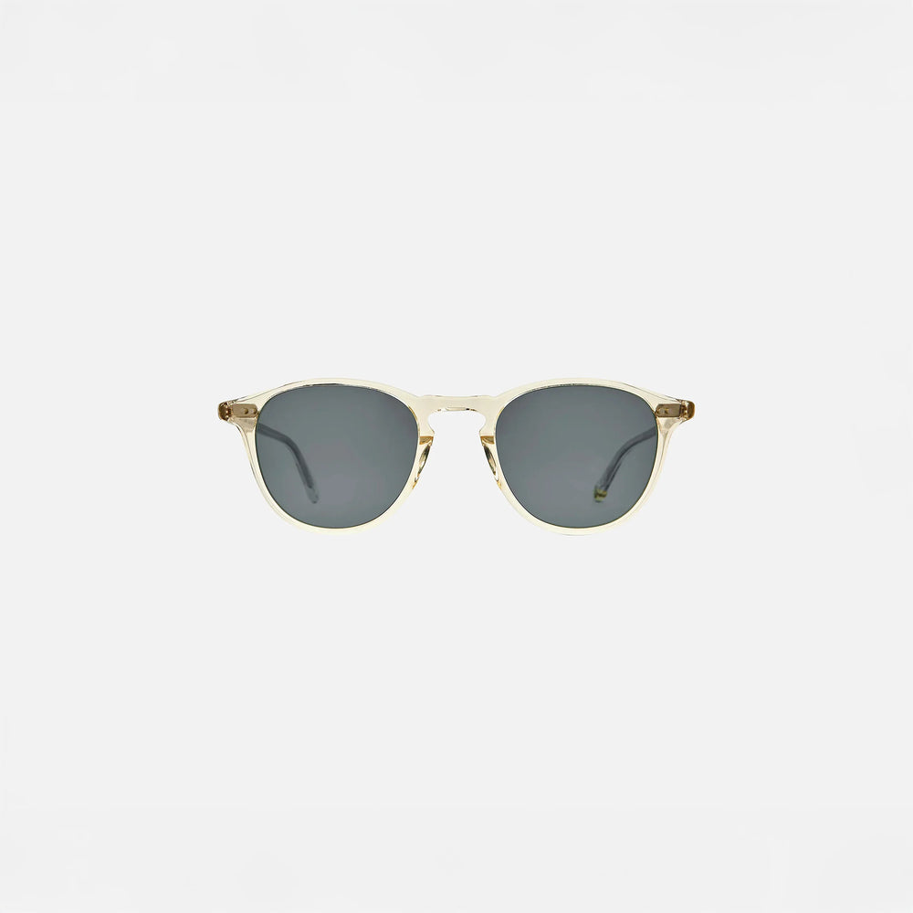 Garrett Leight Hampton Sun Sunglasses in Pure Glass, front view.