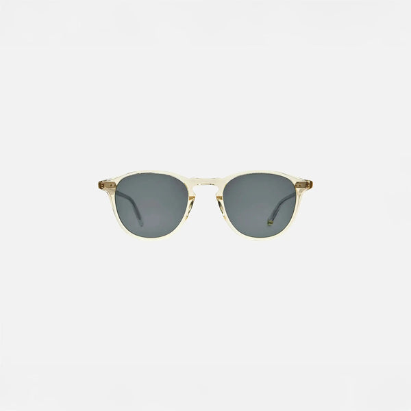 Garrett Leight Hampton Sun Sunglasses in Pure Glass, front view.|pure glass