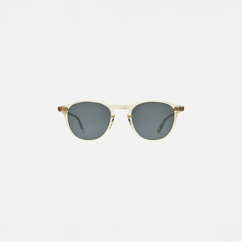 Garrett Leight Hampton Sun Sunglasses in Pure Glass, front view.|pure glass