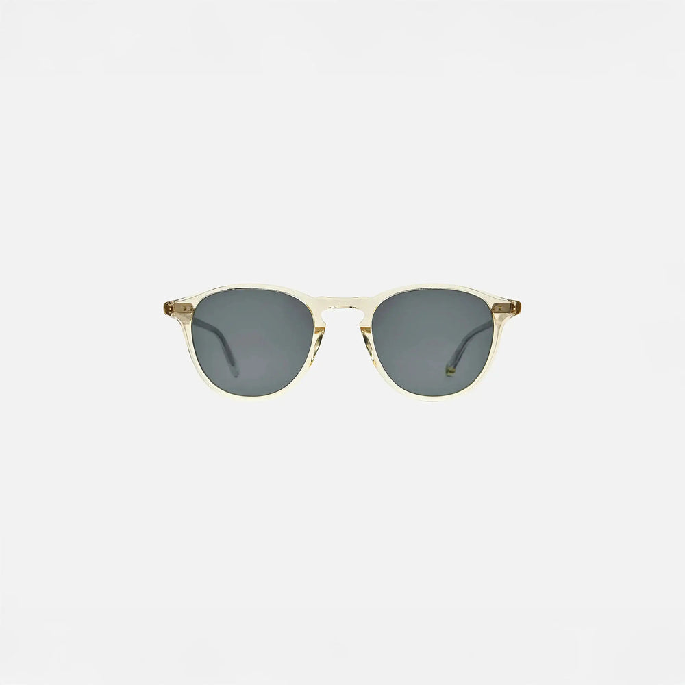 Garrett Leight Hampton Sun Sunglasses in Pure Glass, front view.|pure glass