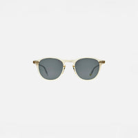 Garrett Leight Hampton Sun Sunglasses in Pure Glass, front view.|pure glass