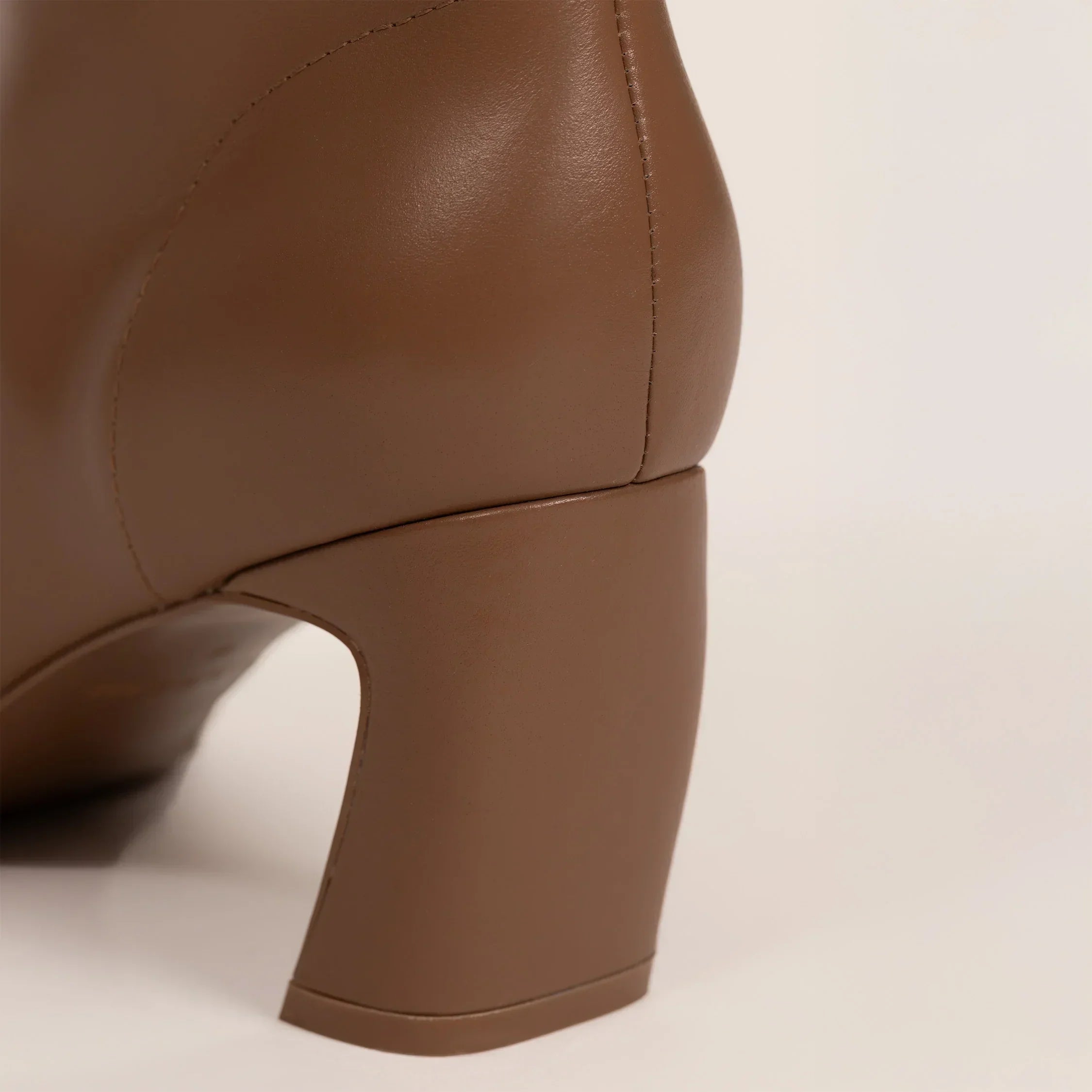 Marame Leather Ankle Boots in Brown, closeup. |brown