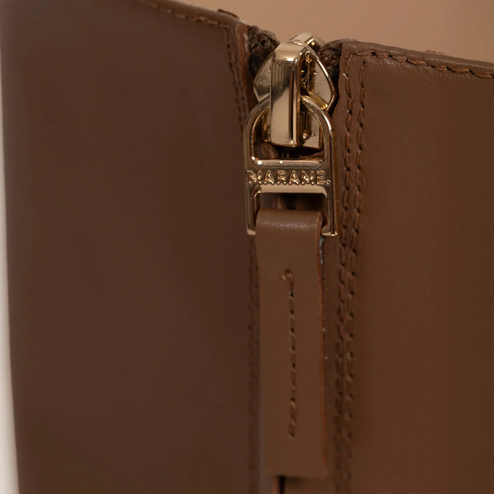 Marame Leather Ankle Boots in Brown, detail.