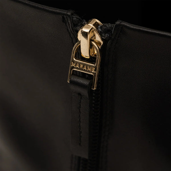 Marame Leather Ankle Boots in Black, detail.