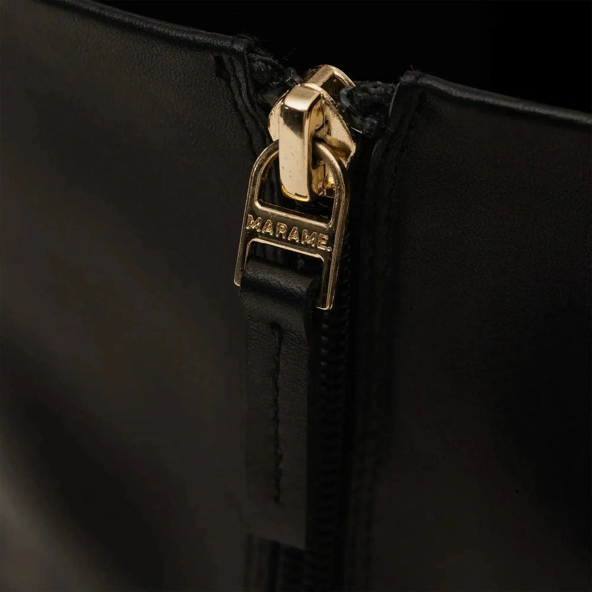 
Marame Leather Ankle Boots in Black, detail.