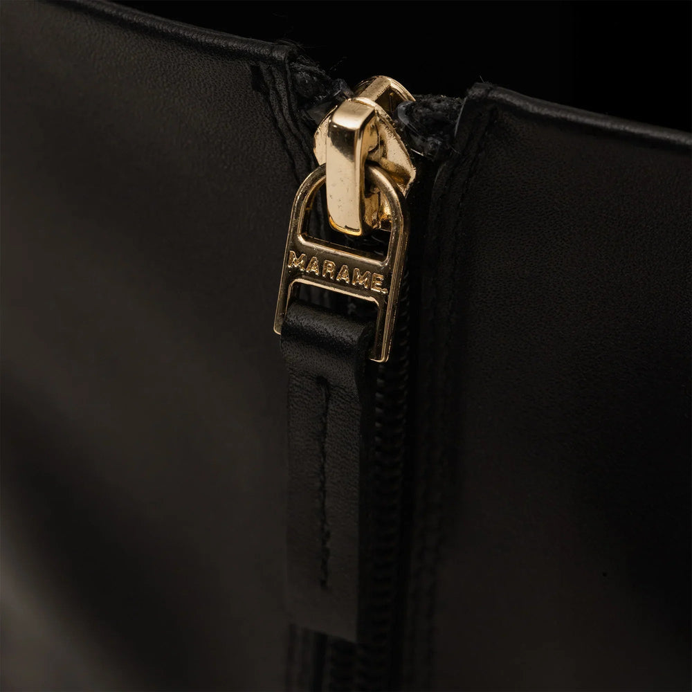 Marame Leather Ankle Boots in Black, detail. |black