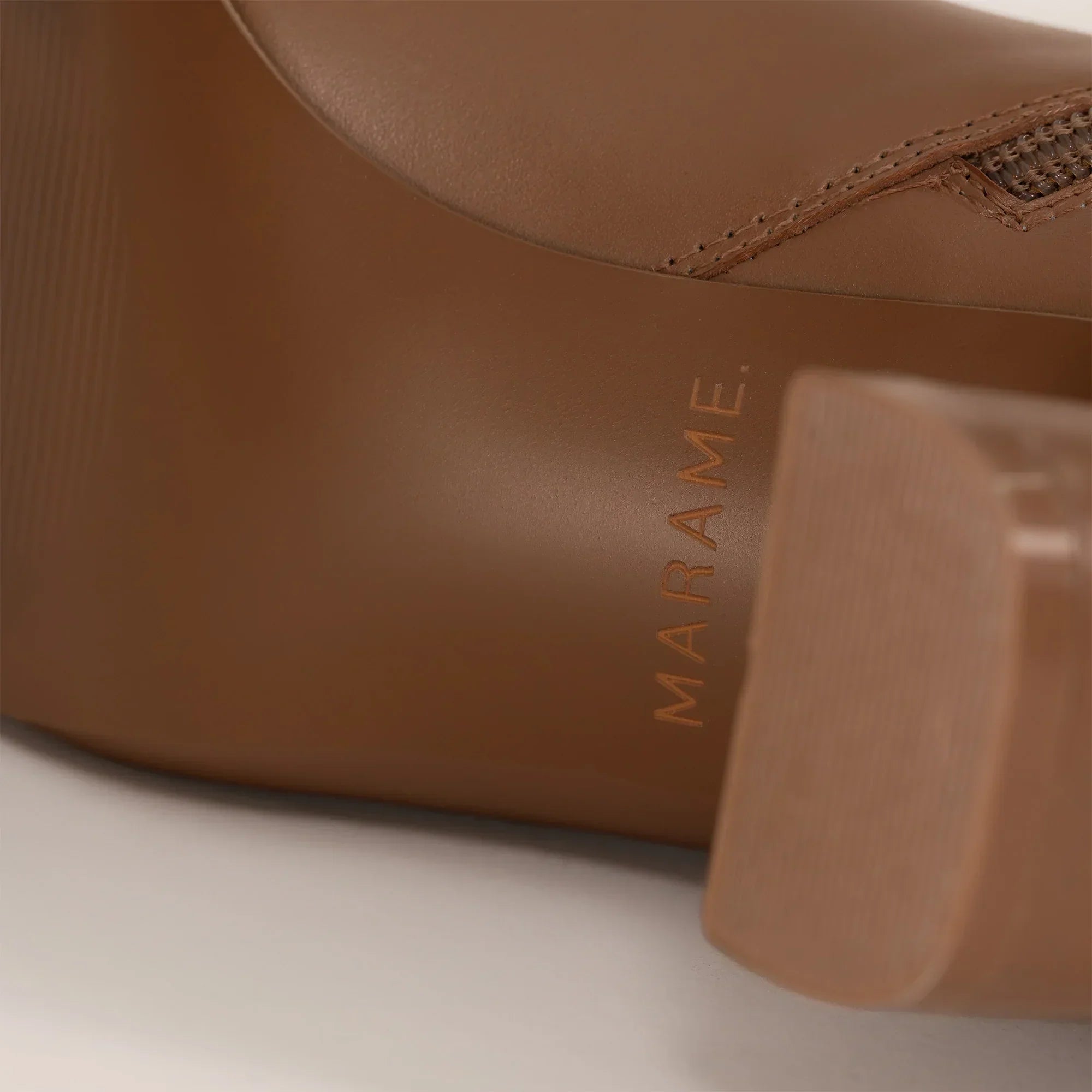 Marame Leather Ankle Boots in Brown, closeup. |brown
